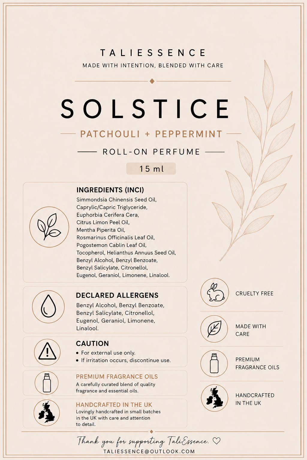 Solstice: Patchouli + Peppermint